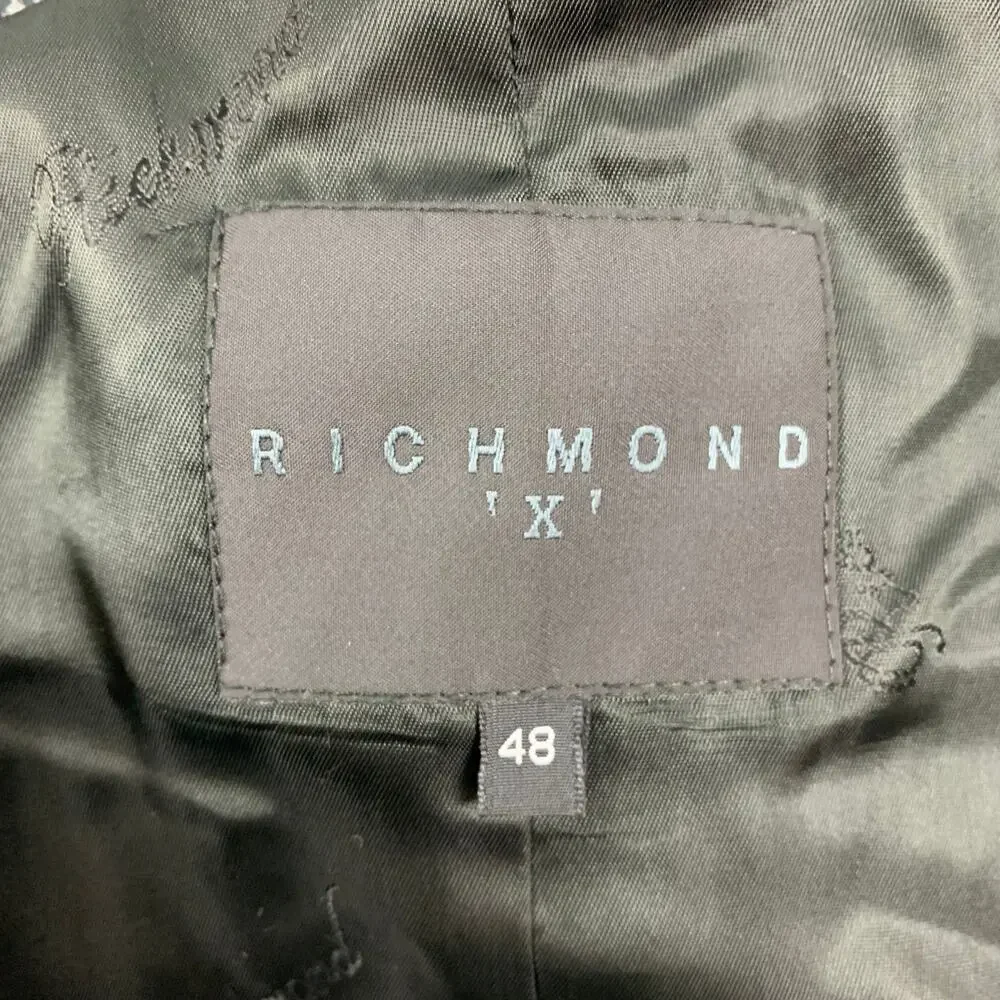 JOHN RICHMOND Size 38 Black Wool Peak Lapel Sport Coat